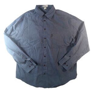 Ermenegildo Zegna Mens Sport Button Down Shirt Blue Denim Print Size XXL